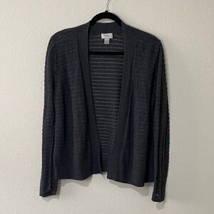 Old Navy Large Charcoal Open-Front Cardigan Sweater Lightweight Layering
